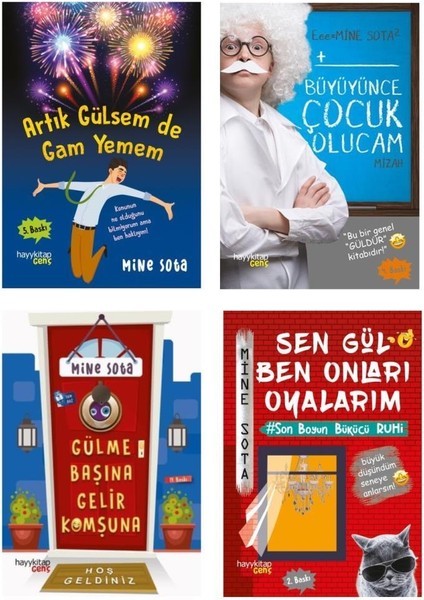 Mine Sota Seti 4 Kitap (Artık Gülsem De Gam Yemem + Gülme Başına Gelir Komşuna + Büyüyünce Çocuk Olucam + Sen Gül Ben Onları Oyalarım)