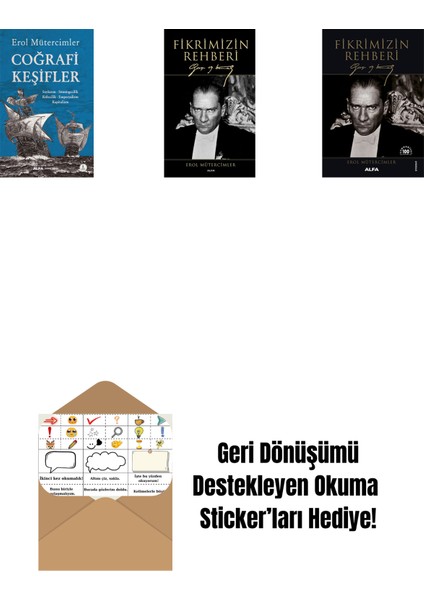 Coğrafi Keşifler + Fikrimizin Rehberi (Ciltli) + Fikrimizin Rehberi - Gazi Mustafa Kemal + Okuma Sticker'ları