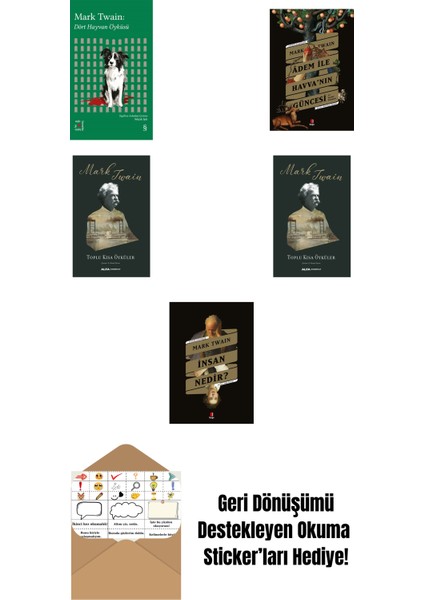 Mark Twain 5 Kitap Set + Okuma Sticker'ları