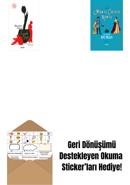 Siyah Lale + Monte Cristo Kontu + Okuma Sticker'ları
