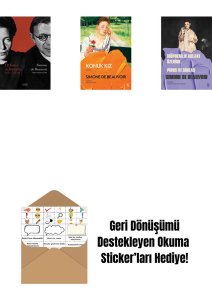 J. P. Sartre Ile Söyleşiler + Sartre’a Mektuplar 1: 1930-1939 + Nelson Algren'e Aşk Mektupları + Okuma Sticker'ları