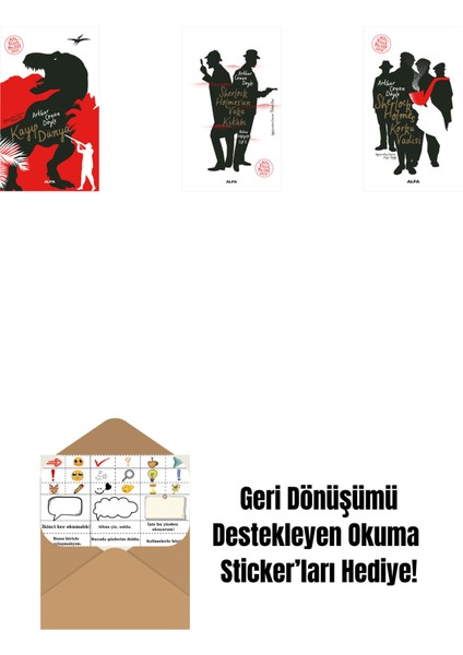 Kayıp Dünya + Sherlock Holmes’un Vaka Kitabı + Sherlock Holmes - Korku Vadisi + Okuma Sticker'ları