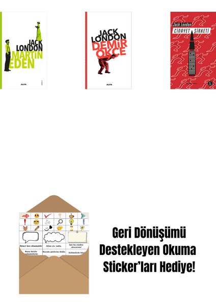 Martin Eden + Demir Ökçe + Cinayet Şirketi + Okuma Sticker'ları