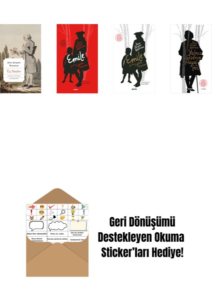 Jean Jacques Rousseau 4 Kitap Set + Okuma Sticker'ları