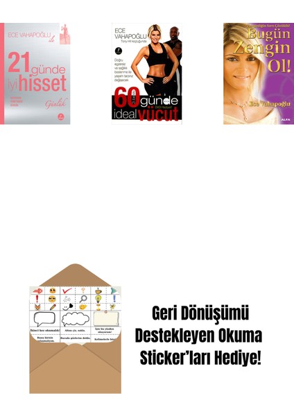 21 Günde Iyi Hisset (Günlük) + 60 Günde Ideal Vücut + Bugün Zengin Ol ! + Okuma Sticker'ları
