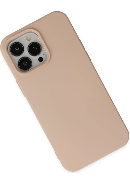 Newface iPhone 15 Pro Kılıf Nano Içi Kadife Silikon - Pudra modelleri