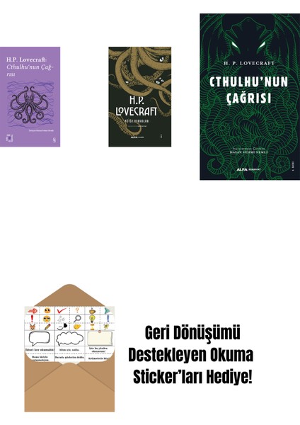 Everest Açıkhava 6 - Cthulhu’nun Çağrısı + H.p. Lovecraft - Bütün Romanları (Ciltli) + Cthulhu'nun Çağrısı + Okuma Sticker'ları