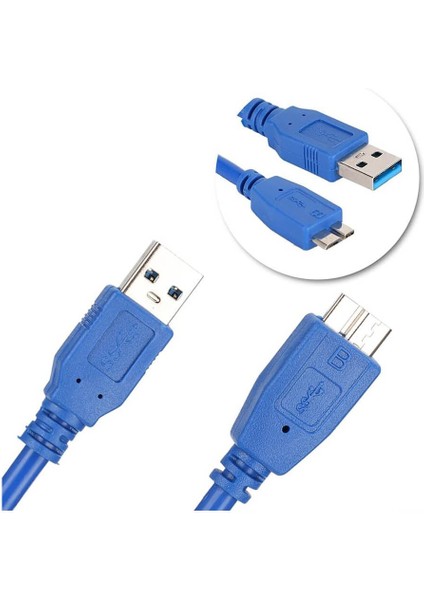 30CM - USB 3.0 HDD Harddisk Kablosu - USB 3.0 A Erkek To Micro B Erkek Kablo