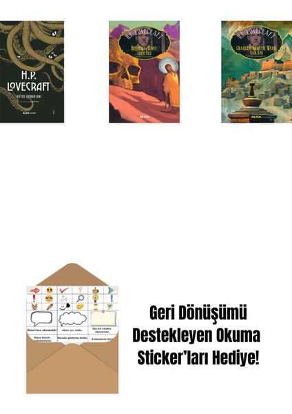 H.p. Lovecraft - Bütün Romanları (Ciltli) + Herbert West: Diriltici + Charles Dexter Ward Vakası + Okuma Sticker'ları