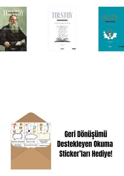 Tolstoy Bütün Eserleri 16 + Tolstoy Bütün Eserleri 17 + Tolstoy Bütün Eserleri 18 (Ciltli) + Okuma Sticker'ları