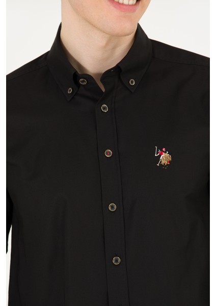 Erkek Siyah Gömlek Basic 50263099-VR046