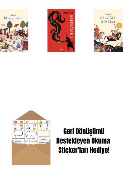 Iskendernâme (Ciltli) + Şahnâme 1 (Ciltli) + Zaloğlu Rüstem + Okuma Sticker'ları