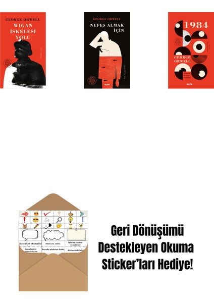 Wigan Iskelesi Yolu (Ciltli) + Nefes Almak Için (Ciltli) + 1984 (Ciltli) + Okuma Sticker'ları