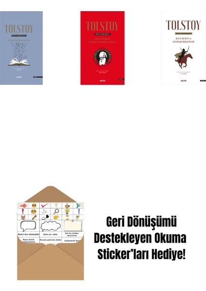 Tolstoy Bütün Eserleri 17 (Ciltli) + Tolstoy Bütün Eserleri 15 (Ciltli) + Tolstoy Bütün Eserleri 14 + Okuma Sticker'ları