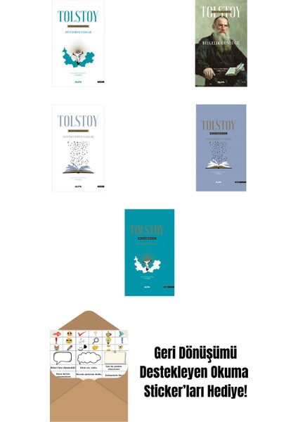 Lev Nikolayeviç Tolstoy 5 Kitap Set + Okuma Sticker'ları