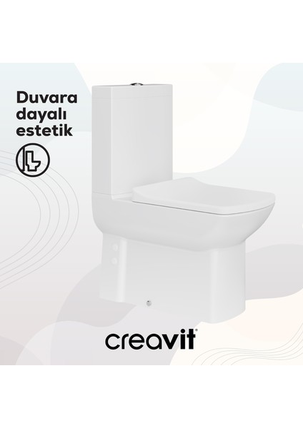 Lara Thermoplast Yavaş Kapanan Klozet Kapaklı Beyaz Set