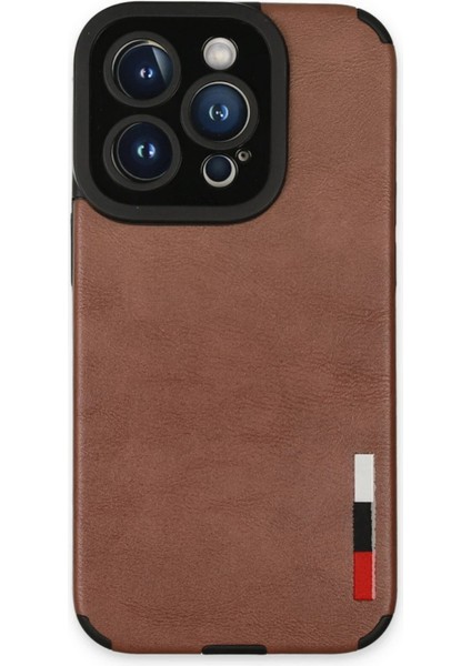 Newface iPhone 14 Pro Kılıf Loop Deri Silikon - Kahverengi