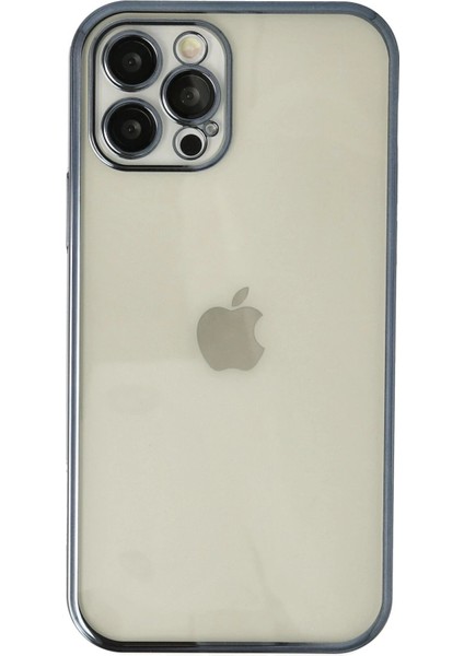Newface iPhone 12 Pro Max Kılıf Razer Lensli Silikon - Mavi