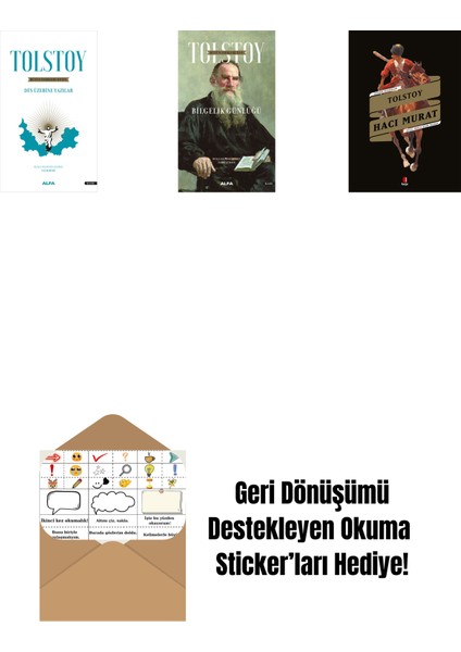 Tolstoy Bütün Eserleri 18 + Tolstoy Bütün Eserleri 16 + Hacı Murat + Okuma Sticker'ları