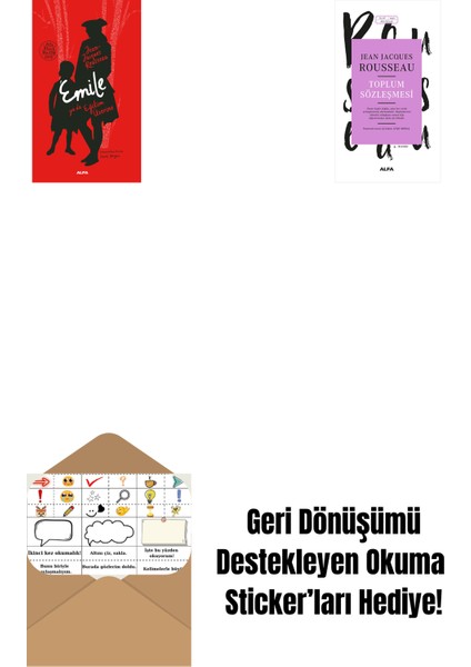Emile Ya Da Eğitim Üzerine (Ciltli) + Toplum Sözleşmesi + Okuma Sticker'ları