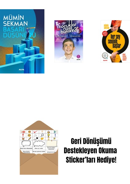 Başarı Düşünürü + Çocuklar Nasıl Başarır 2 + Her Şey Seninle Başlar + Okuma Sticker'ları