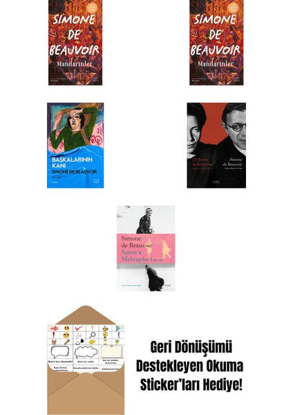 Simone De Beauvoir 4 Kitap Set + Okuma Sticker'ları