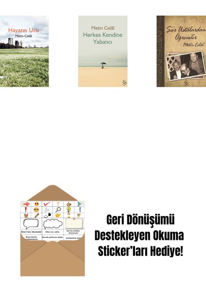 Hayatın Ucu + Herkes Kendine Yabancı + Şiir Ustalardan Öğrenilir + Okuma Sticker'ları