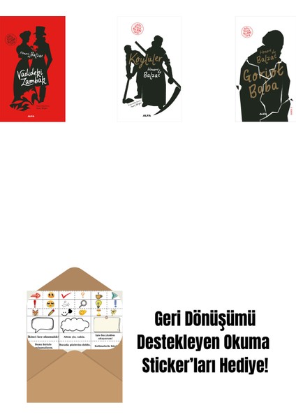 Vadideki Zambak (Ciltli) + Köylüler + Goriot Baba + Okuma Sticker'ları