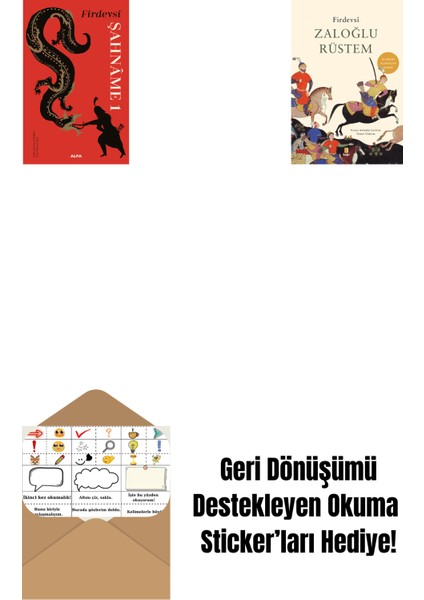 Şahnâme 1 (Ciltli) + Zaloğlu Rüstem + Okuma Sticker'ları