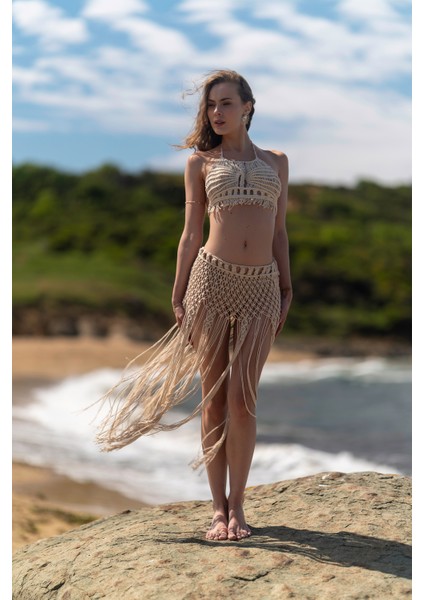 Makrome Plaj Elbisesi & Pareo & El Örmesi Plaj Giysisi (Bronze Muse) modelleri