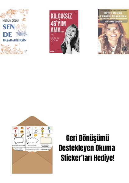 Sen De Başarabilirsin + Kılçıksız 46'yım Ama... + Bitti Denen Yerden Başlamak (Cep Boy) + Okuma Sticker'ları