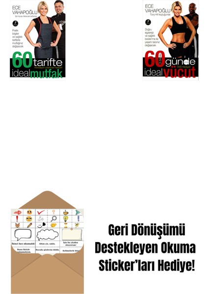 60 Tarifte Ideal Mutfak + 60 Günde Ideal Vücut + Okuma Sticker'ları