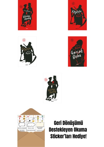Honore De Balzac 5 Kitap Set + Okuma Sticker'ları