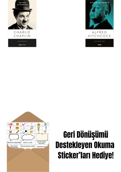 Charlie Chaplin + Alfred Hitchcock + Okuma Sticker'ları
