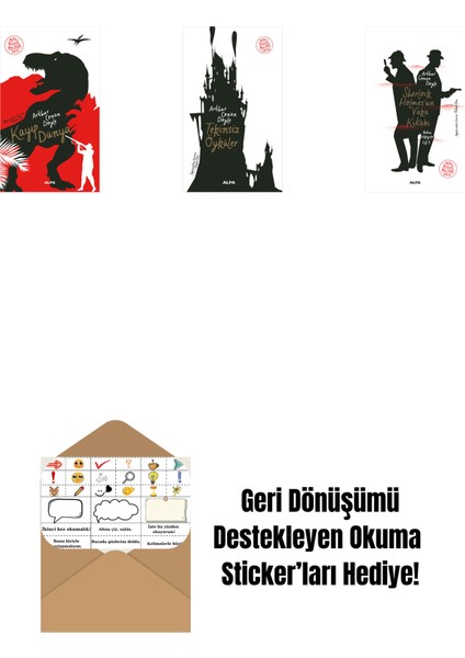 Kayıp Dünya + Tekinsiz Öyküler + Sherlock Holmes’un Vaka Kitabı + Okuma Sticker'ları