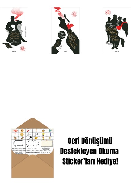 Sherlock Holmes'un Son Görevi + Sherlock Holmes'un Dönüşü + Sherlock Holmes - Korku Vadisi + Okuma Sticker'ları