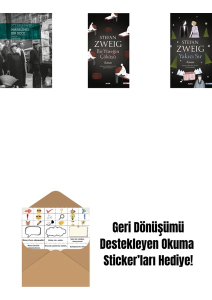 Masalımsı Bir Gece + Bir Yüreğin Çöküşü + Yakıcı Sır + Okuma Sticker'ları