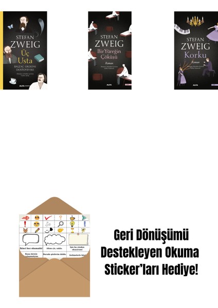 Üç Usta + Bir Yüreğin Çöküşü + Korku + Okuma Sticker'ları