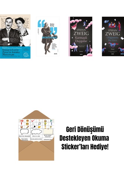 Stefan Zweig 4 Kitap Set + Okuma Sticker'ları