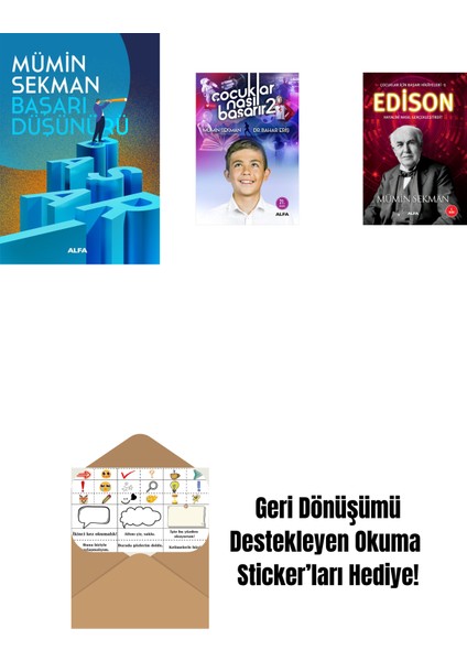 Başarı Düşünürü + Çocuklar Nasıl Başarır 2 + Edison + Okuma Sticker'ları