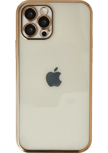 Newface iPhone 12 Pro Max Kılıf Razer Lensli Silikon - Gold