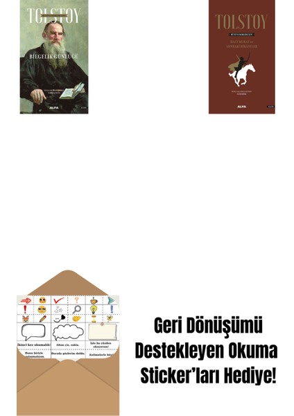 Tolstoy Bütün Eserleri 16 + Tolstoy Bütün Eserleri 14 (Ciltli) + Okuma Sticker'ları