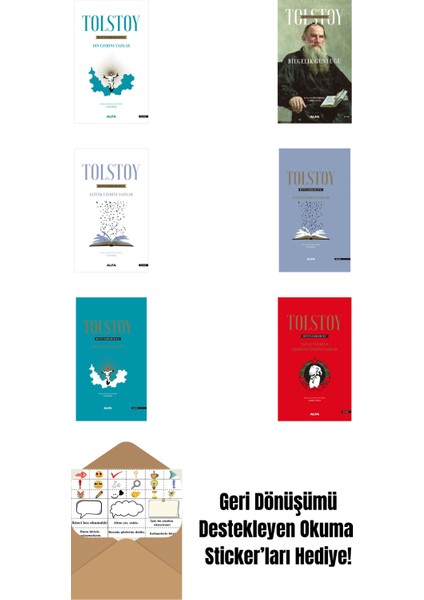 Lev Nikolayeviç Tolstoy 6 Kitap Set + Okuma Sticker'ları