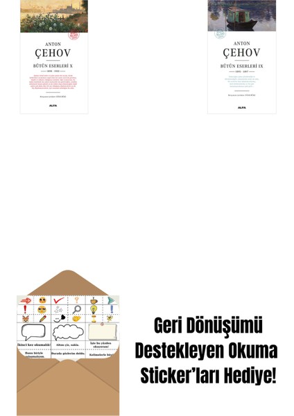 Anton Çehov Bütün Eserleri 10 + Anton Çehov Bütün Eserleri 9 + Okuma Sticker'ları