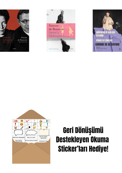 J. P. Sartre Ile Söyleşiler + Sartre’a Mektuplar 1: 1930-1939 + Konuk Kız + Okuma Sticker'ları