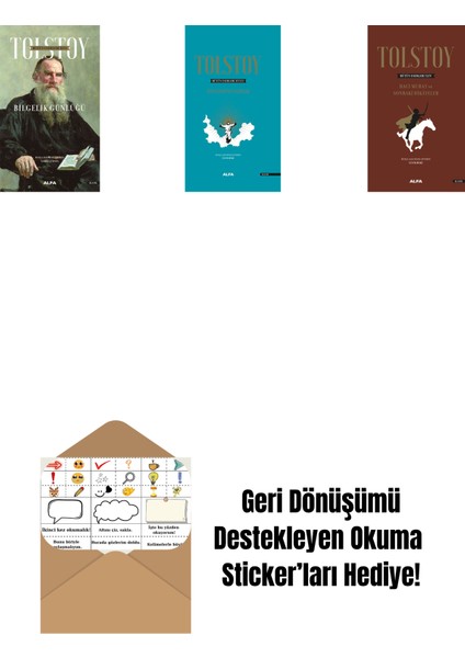 Tolstoy Bütün Eserleri 16 + Tolstoy Bütün Eserleri 18 (Ciltli) + Tolstoy Bütün Eserleri 14 (Ciltli) + Okuma Sticker'ları
