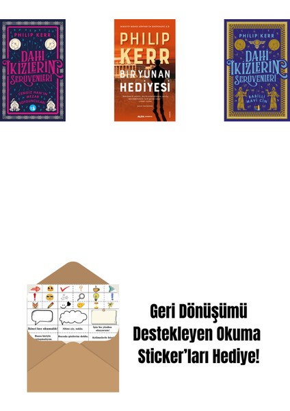 Dahi Ikizlerin Serüvenleri - Cengiz Han’ın Mezar Soyguncuları + Bir Yunan Hediyesi + Dahi Ikizlerin Serüvenleri - Babilli Mavi Cin + Okuma Sticker'ları