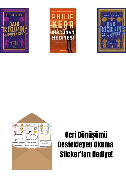 Dahi Ikizlerin Serüvenleri - Savaşçı Cinler + Bir Yunan Hediyesi + Dahi Ikizlerin Serüvenleri - Babilli Mavi Cin + Okuma Sticker'ları