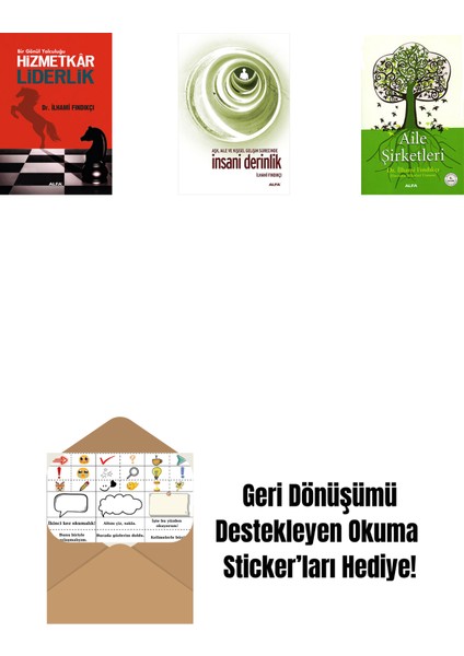 Hizmetkar Liderlik (Cep Boy) + Insani Derinlik + Aile Şirketleri + Okuma Sticker'ları