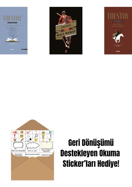 Tolstoy Bütün Eserleri 17 (Ciltli) + Hacı Murat + Tolstoy Bütün Eserleri 14 (Ciltli) + Okuma Sticker'ları